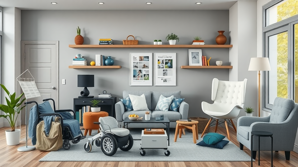 display of Muskegon in-home senior care resources including transportation, nutrition, and medical equipment