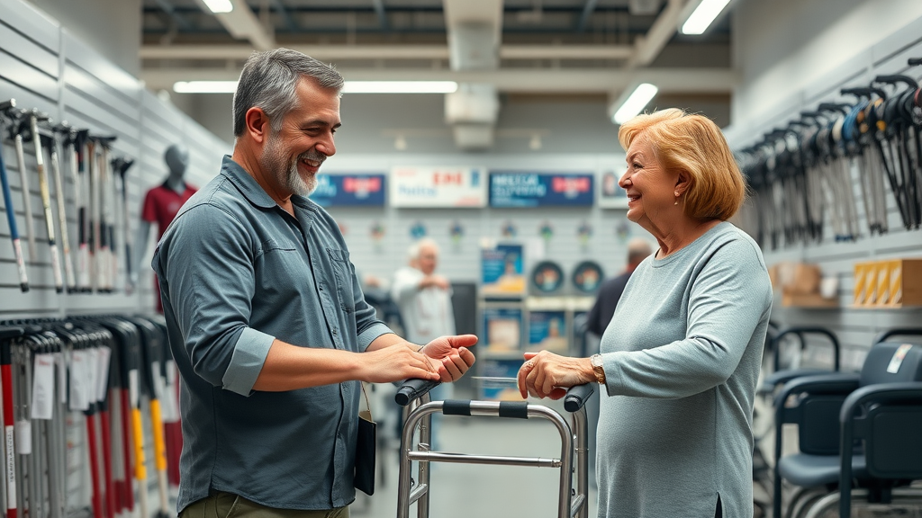 Medical equipment supply store in Muskegon, highlighting durable medical options for older adults under senior health benefits Muskegon