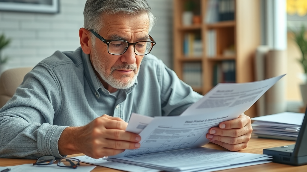 organized senior gathering documents for prescription aid application, Muskegon prescription assistance, home office paperwork, eligibility application