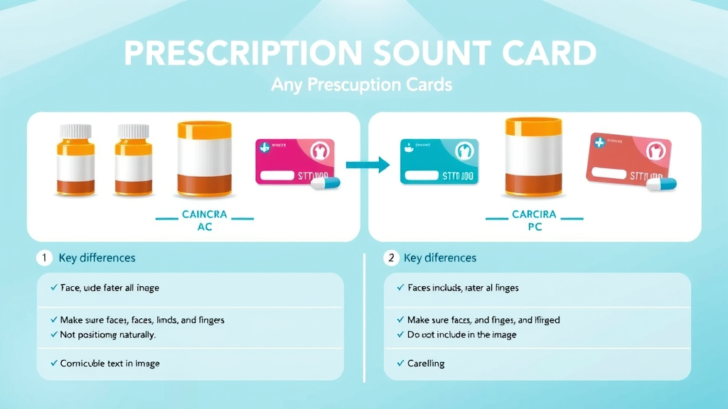 informative graphic prescription discount card comparison, clear labels and icons, prescription discount cards Muskegon