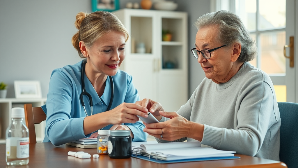 Home health aide Muskegon supervising medication management for senior at home